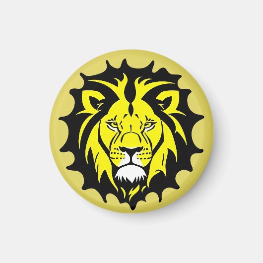 Fett Cartoon Lion Head Illustration Magnet (Vorne)