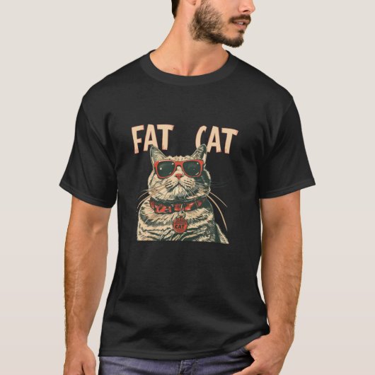 Fett-Cat-Erklärung mit lustigem Tierkatzen-Kostüm T-Shirt (Vorderseite)