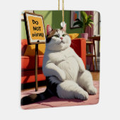 Fett Cat Funny nicht stören Keramikornament (Rechts)