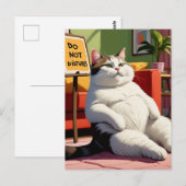 Fett Cat Funny nicht stören Postkarte (Vorne/Hinten)