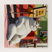 Fett Cat Funny nicht stören Puzzle (Horizontal)