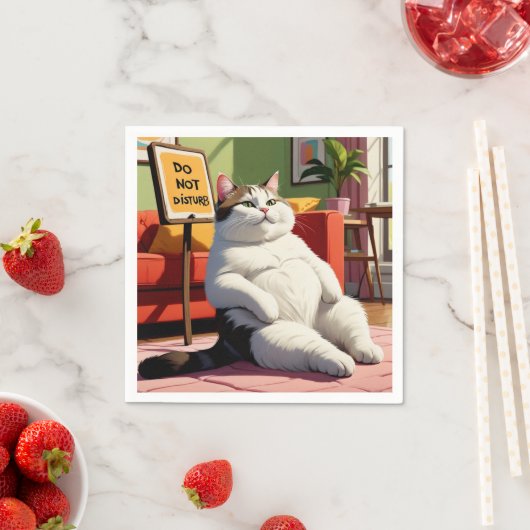 Fett Cat Funny nicht stören Serviette (Beispiel)