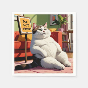 Fett Cat Funny nicht stören Serviette