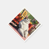 Fett Cat Funny nicht stören Serviette (Ecke)