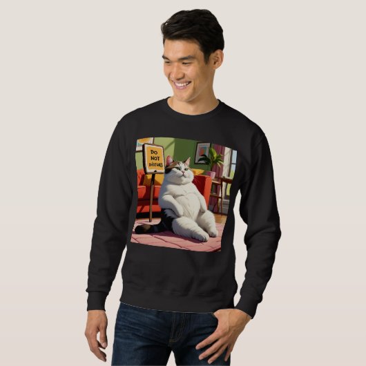 Fett Cat Funny nicht stören Sweatshirt (Vorne ganz)