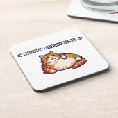 Fett-Cat-Mem-Pixelkunst Getränkeuntersetzer (Linke Seite)