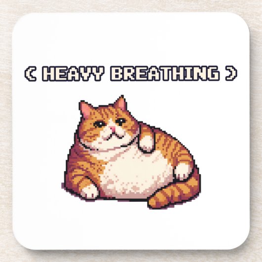 Fett-Cat-Mem-Pixelkunst Getränkeuntersetzer (Vorderseite)