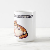 Fett-Cat-Mem-Pixelkunst Kaffeetasse (Mittel)