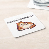 Fett-Cat-Mem-Pixelkunst Rechteckiger Pappuntersetzer (angewinkelt)