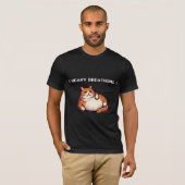 Fett-Cat-Mem-Pixelkunst T-Shirt (Vorne ganz)
