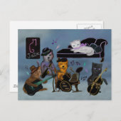 Fett Cats Jam Postkarte (Vorne/Hinten)