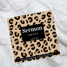 Fett Cheetah Print Sermon Notes Hinzufügen Jahr &  Notizblock