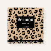 Fett Cheetah Print Sermon Notes Hinzufügen Jahr & Notizblock (Vorderseite)