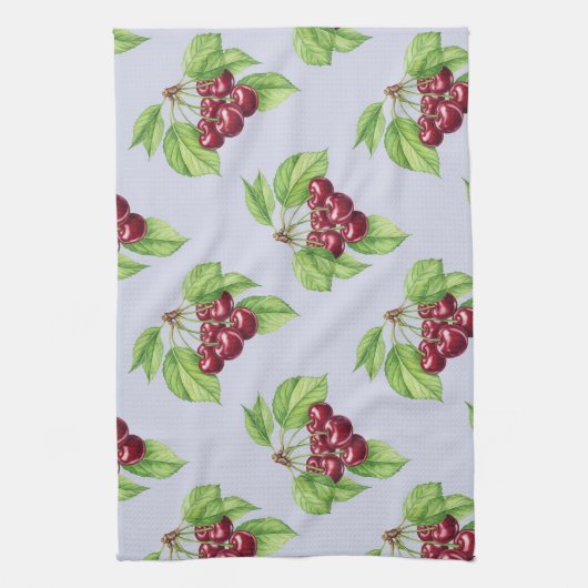 Fett Cherry auf Zweigen von Natasha Us Geschirrtuch (Vertikal)