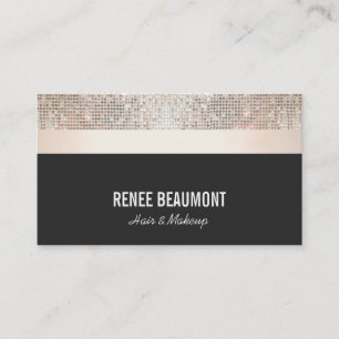 Fett Chic Moderne Sequin Gold und schwarz Streifen Visitenkarte