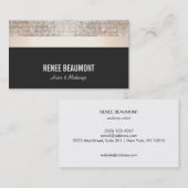 Fett Chic Moderne Sequin Gold und schwarz Streifen Visitenkarte (Vorne/Hinten)