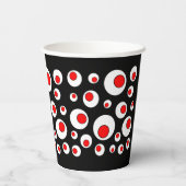 Fett Circle Abstract Design Red White Black Pappbecher (Rückseite)