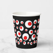 Fett Circle Abstract Design Red White Black Pappbecher (Links)