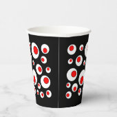 Fett Circle Abstract Design Red White Black Pappbecher (Rechts)