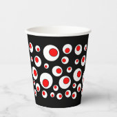 Fett Circle Abstract Design Red White Black Pappbecher (Vorderseite)