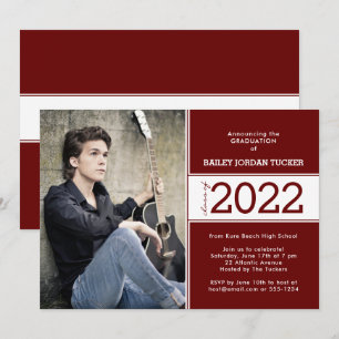 Fett Class Year Dark Red Burgundy Foto Abschluss Ankündigung