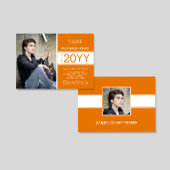 Fett Class Year Deep Orange 2-Foto-Abschluss Ankündigung