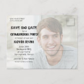 Fett Class Year-Foto-Abschluss Save the Date Postkarte (Rückseite)