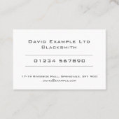 Fett & Clear Blacksmith Design Visitenkarte (Rückseite)