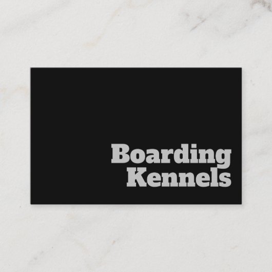 Fett & Clear Boarding Kennels Design Visitenkarte (Vorderseite)