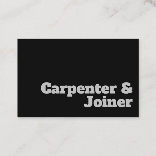Fett & Clear Carpenter & Joiner Design Visitenkarte (Vorderseite)