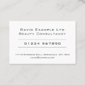 Fett & Clear Design - Beauty Consulting Visitenkarte (Rückseite)