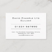 Fett & Clear Design General Builder Visitenkarte (Rückseite)