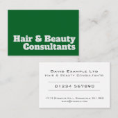 Fett & Clear Design - Hair & Beauty Consultants Visitenkarte (Vorne/Hinten)