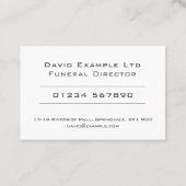 Fett & Clear Undertaker Begräbnisleiter Design Visitenkarte (Rückseite)