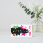 Fett Color Splash Makeup Artist Visitenkarte (Stehend Vorderseite)