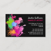Fett Color Splash Makeup Artist Visitenkarte (Rückseite)
