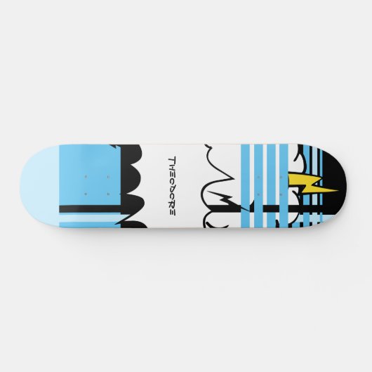 Fett Comic Cloud Lightning Pop Art Skateboard (Horizontal)