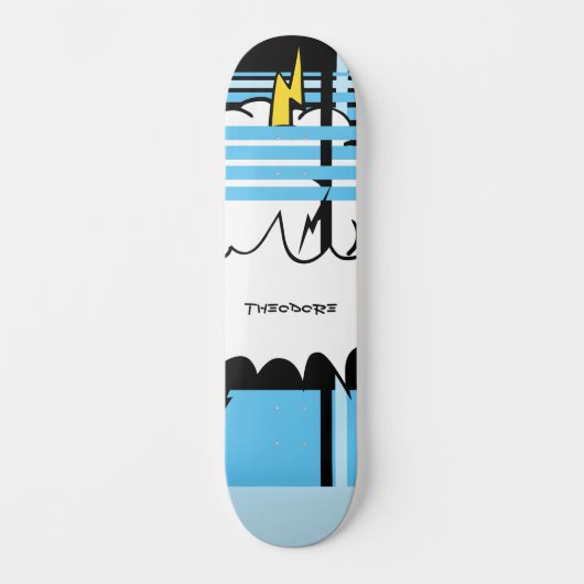 Fett Comic Cloud Lightning Pop Art Skateboard (Vorderseite)