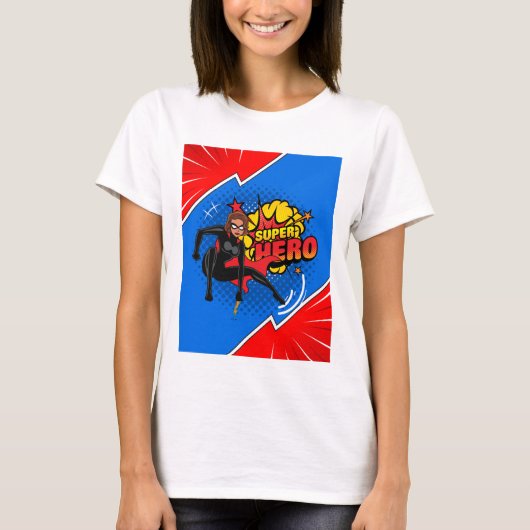 Fett Comic Style Superherd Action Design T-Shirt (Vorderseite)