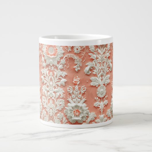Fett Coral Lace-Effect Jumbo Keramik Tasse (Vorderseite)