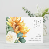 Fett Country Sunflower Script | Horizontal Save The Date (Stehend Vorderseite)