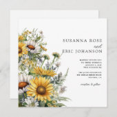 Fett Country Sunflower Wedding Einladung (Vorne/Hinten)