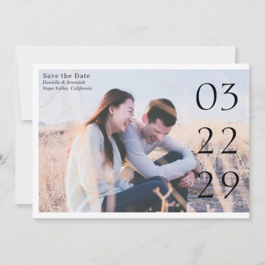 Fett Date Clean Minimal Elegante Moderne Hochzeit Save The Date (Vorderseite)