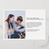 Fett Date Elegante Moderne Hochzeit speichern das Folieneinladung (Rückseite)