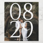 Fett Datum Grosser numerischer Foto Hintergrund Weinetikett (Einzelnes Label)