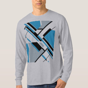 Fett diagonales blau-schwarzes graues MCM-inspirie T-Shirt