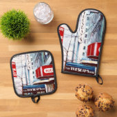 Fett Dienstag Abend Ofenhandschuh & Topflappen-Set (Oben Unten)