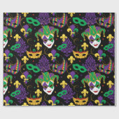 Fett Dienstag Mardi Gras Karnival Geschenkpapier (Flach)