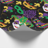 Fett Dienstag Mardi Gras Karnival Geschenkpapier (Ecke)