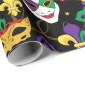 Fett Dienstag Mardi Gras Karnival Geschenkpapier (Rolleneckpunkt)